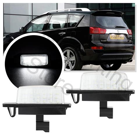 LED License number Plate Lights lamps For Peugeot 4007 2007 2008 2009 ...