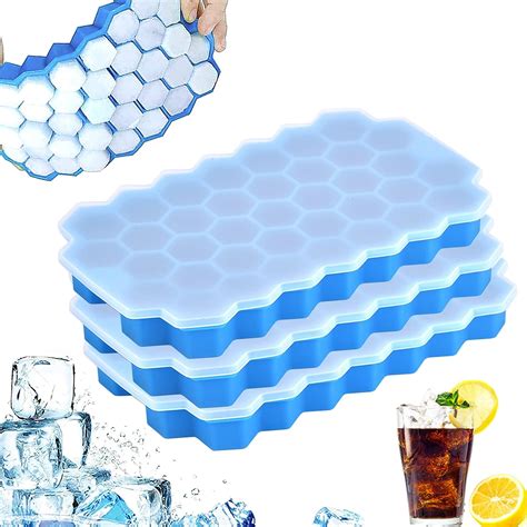 Ice Cube Tray With Lids Silicone Moulds And 3 Packs 111 Ice Trays