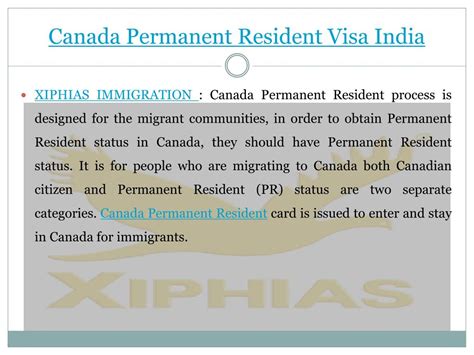 Ppt Canada Permanent Resident Visa India Powerpoint Presentation