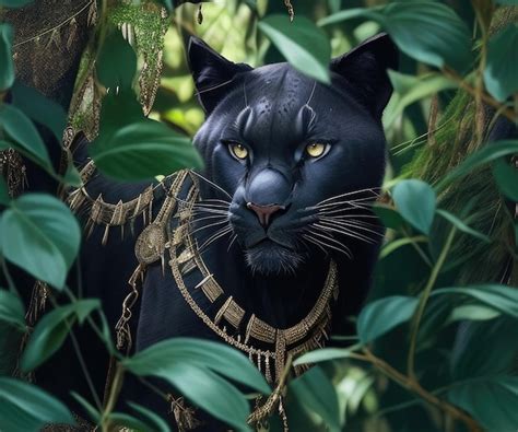 Premium AI Image | Black panther in the jungle