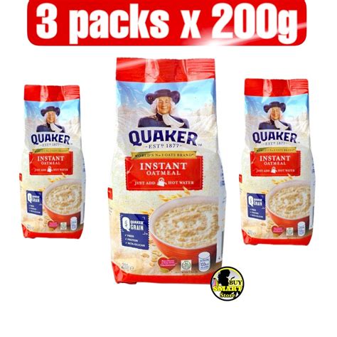 Quaker Instant Oatmeal 3 Packs X 200 Grams Shopee Philippines