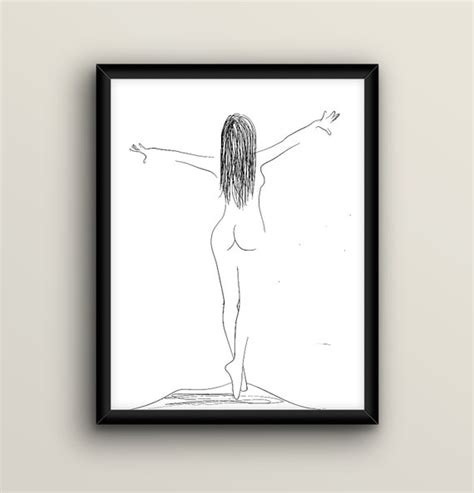 Minimalist Line Drawing One Line Drawing Print Minimal Nude Etsy