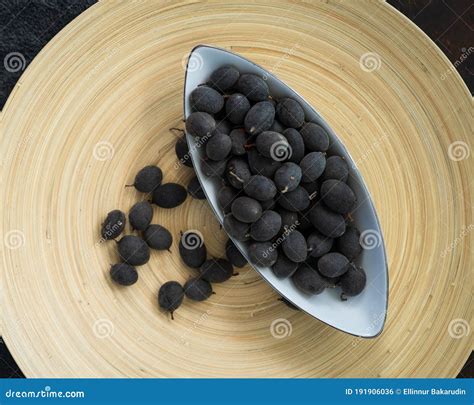 Velvet Tamarind Fruit Dialium Cochinchinense Or Buah Keranji In A