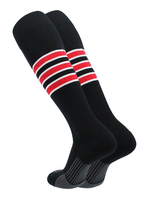 Tck Performance Socks Dugout Series Pattern D Blackwhitescarlet