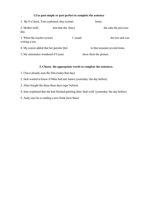 Reported Speech Online Exercise For Grade 8 Live Worksheets