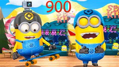 Minion Rush Lvl 900 Skater Minion Golden Tickets And Airplane Props Youtube