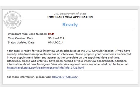 Immigration Visa Status Ready