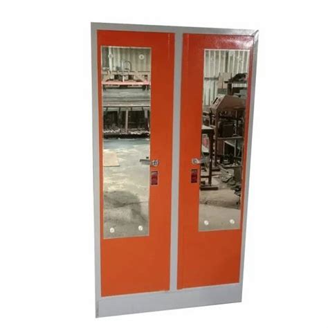 With Locker Painted Stainless Steel Double Door Almirah With Mirror At