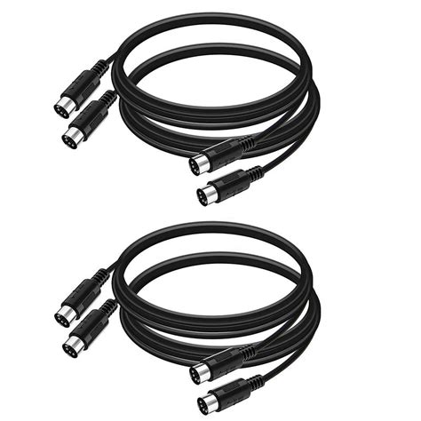 4 Pack 5 Pin Din Midi Cable 3 Feet Male To Male 5 Pin Midi Cable For Midi Keyboard Keyboard