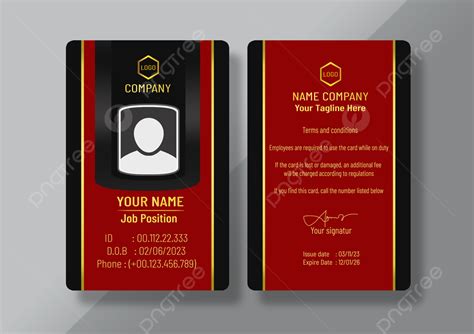 Red Office Employee Id Card Template Download On Pngtree