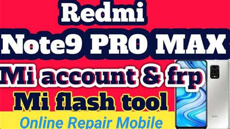 Redmi Note 9 Pro Mi Account Unlock Tool YouTube