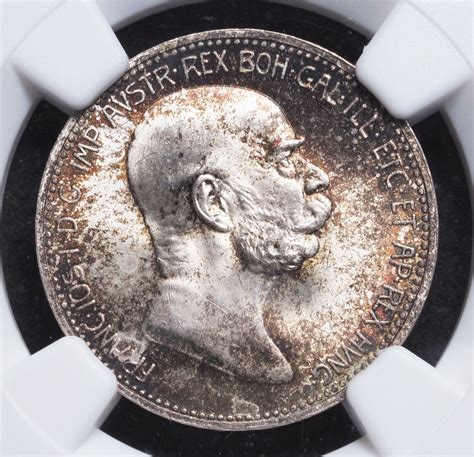 1908 Austria Franz Josef I Silver 1 Corona Coin Population 6 9 NGC