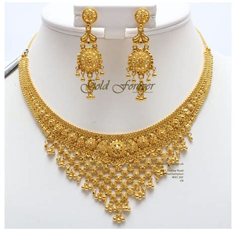 22 Carat Indian Gold Necklace Set 47 7 Grams Code NS1007 Tanishq