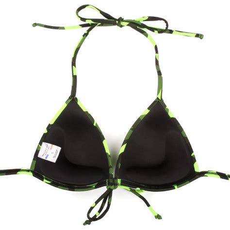 RELLECIGA Damen Bademode Bikini Top Push Up Triangel Oberteil Neon