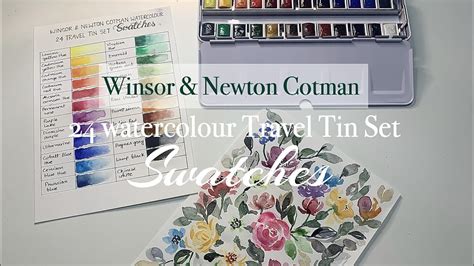 Winsor Newton Cotman 24 Half Pan Watercolour Travel Tin Set Colour