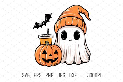 Cute Ghost Coffee Pumpkin Halloween Svg Graphic By Artcursor Creative