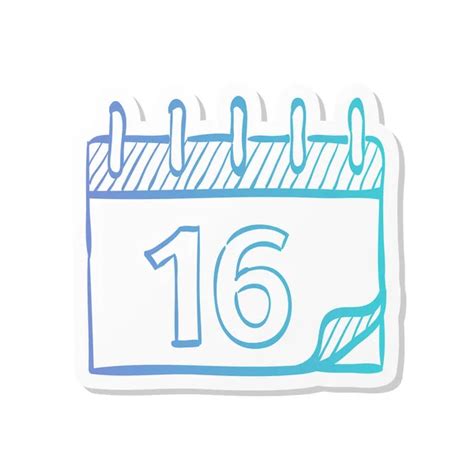 Hand Drawn Calendar Icon Sticker Style Vector Illustration Stock Vector