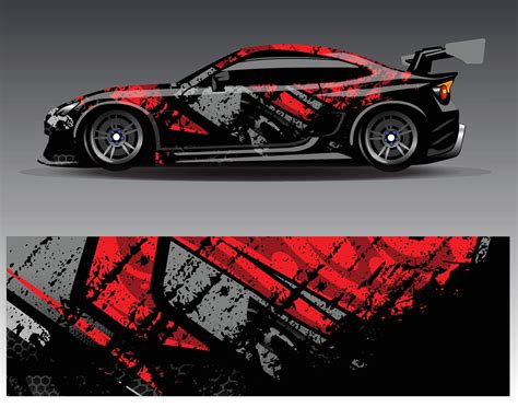 Car Wrap Design Vector Graphic Abstract Stripe Racing Background Kit