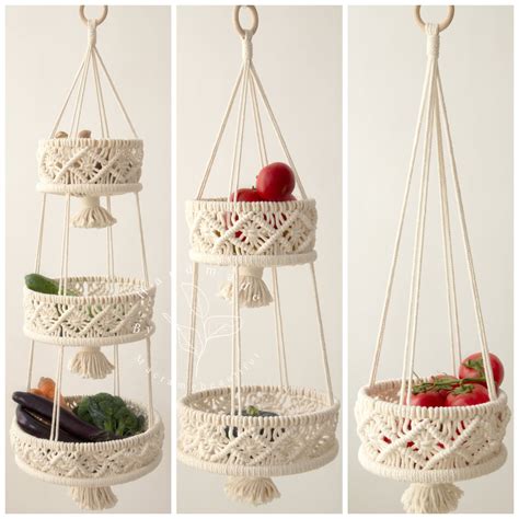 Hanging Fruit Basket Vegetable Hammock Wall Basket Kitchen Etsy