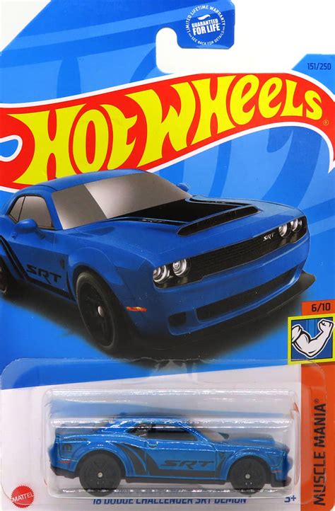 駿河屋 1 64 18 DODGE CHALLENGER SRT DEMON ブルー Hot Wheels MUSCLE MANIA