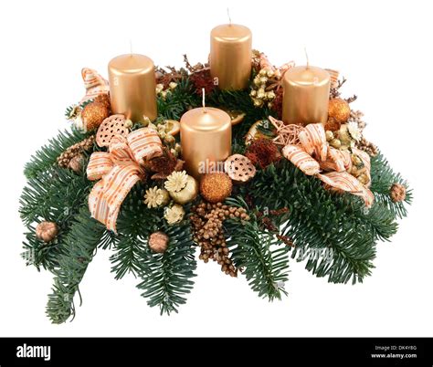 Advent wreath with four candles isolated on white Stock Photo - Alamy