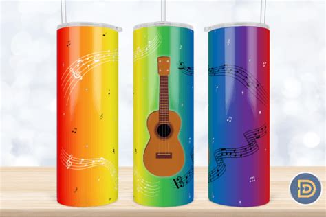 Ukulele Rainbow Tumbler Sublimation Oz Graphic By Drizzle Designs