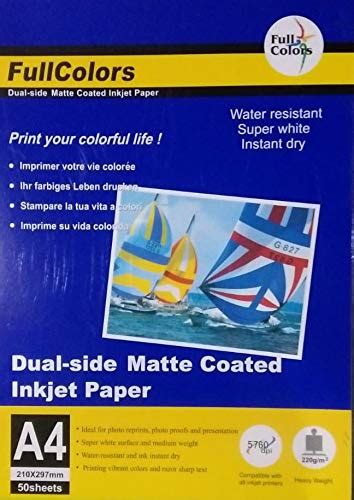 Full Colors Gsm Dual Side Matte Coated Inkjet Paper Amazon In