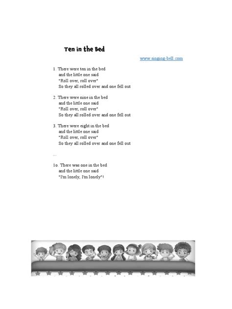 Ten in The Bed - Lyrics - Singing Bell | PDF