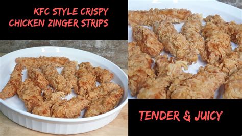 Kfc Style Crispy Chicken Zinger Strips Chicken Tenders Recipe Crispy Chicken Recipe Youtube