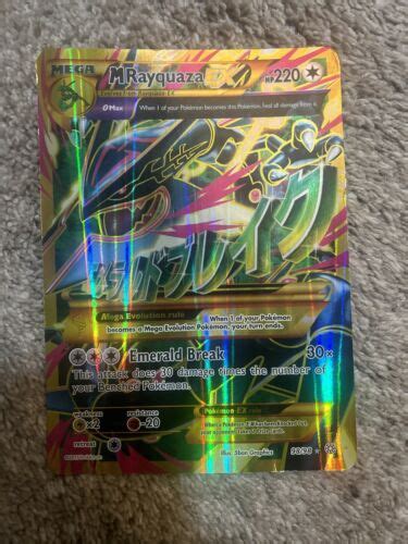 M Rayquaza Ex 98 98 Pokemon Card Xy Ancient Origins Oversized Ebay