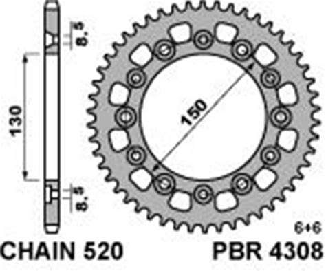 Ergal Rear Sprocket PBR Size 520 Teeth 48 For Yamaha YZ450F 2010 2011