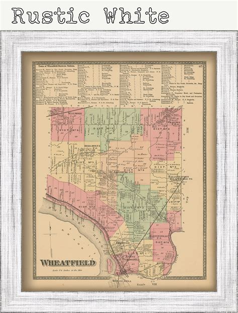 WHEATFIELD New York 1875 Map Replica or Genuine Original | Etsy