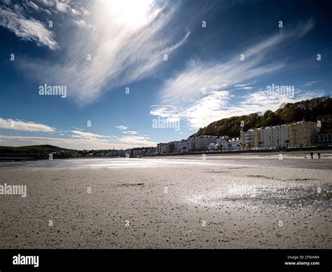 Sandy Beach Of The Capital Douglas At Low Tide On The Isle Of Man