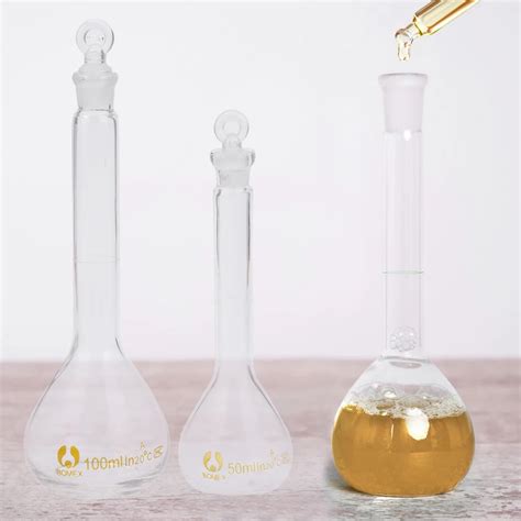 Ml Laboratory Supply With Stopper Transparent Glass Volumetric