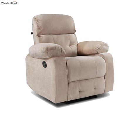 Buy Vivian Fabric Seater Motorized Recliner Chair Beige At Off