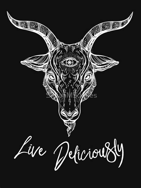 an animal with long horns and the words live deliciously written in ...