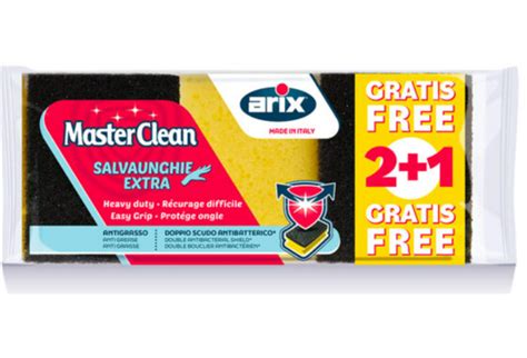 Arix Masterclean Heavy Duty Sponge Scourer Easy Grip Antibacterial