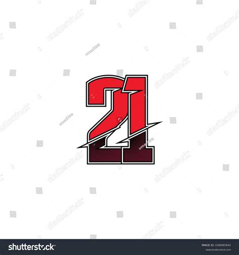 Number Vector Sports Racing Number 21 Stock Vector Royalty Free