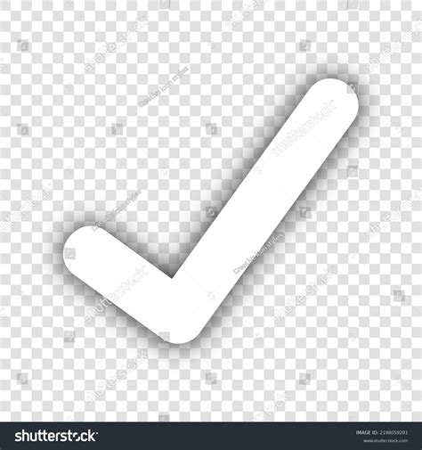 Check Mark Sign White Icon Dropped Stock Vector Royalty Free