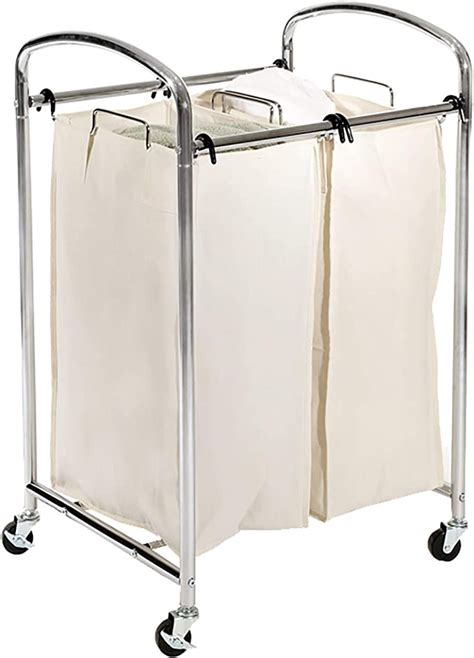 Seville Classics Mobile 2 Bag Compact Laundry Hamper Sorter