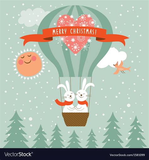 Hot Air Balloon In The Sky Royalty Free Vector Image