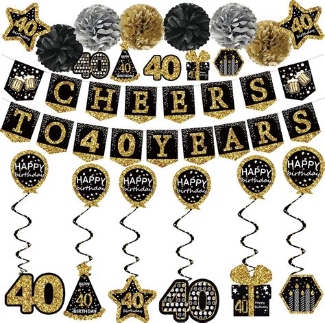 Amazon Th Birthday Decorations For Men Pack Cheers To