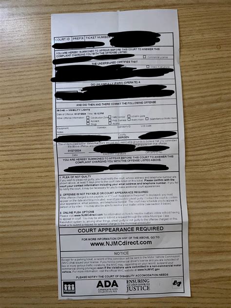 Court appearance for a broken license plate light : r/newjersey