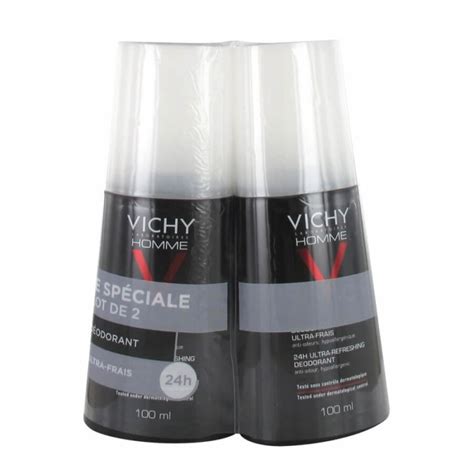 Vichy Man Deodorant Ultra Fresh 24H Spray Lot Of 2 X 100 Ml