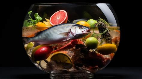 Premium Photo Fish Bowl Filled With Assorted Fruits