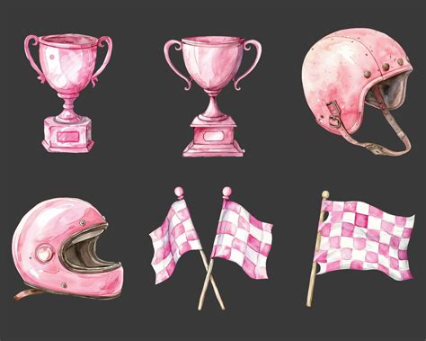 Watercolor Vintage Race Car Nursery Clipart Set Race Car Clipart