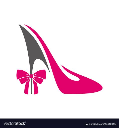 High heels shoes ribbon logo icon concept Vector Image