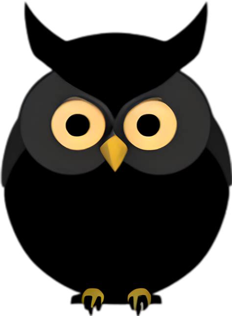 Minimalistic dark owl logo. Ai-generated. 45480732 PNG