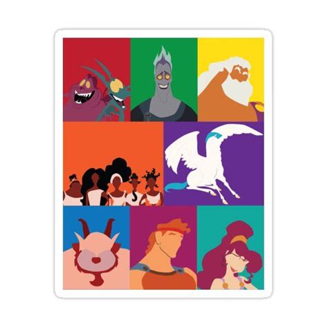 Hercules Characters Sticker By Ehaverstick In 2021 Disney Sticker