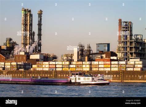 View Over The Rhine To The Chempark Former Known As The Bayerwerk